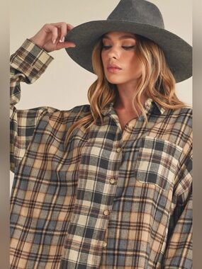 Noelle Plaid Button-Up Shirt